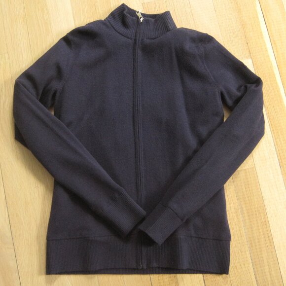 Fairway & Greene Abbey Merino Wool Windsweater Full Zip Purple Eclipse XS NWT - Picture 5 of 11